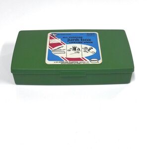 Vintage 1972 Mid Century Green Sterling All Purpose junk box sewing tackle box
